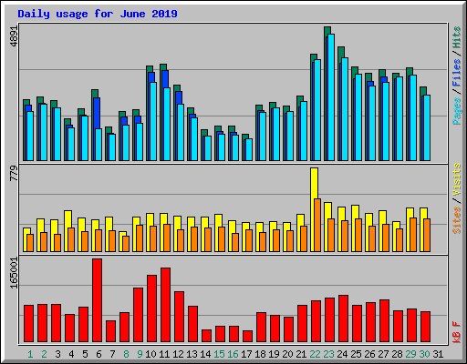 Daily usage for June 2019