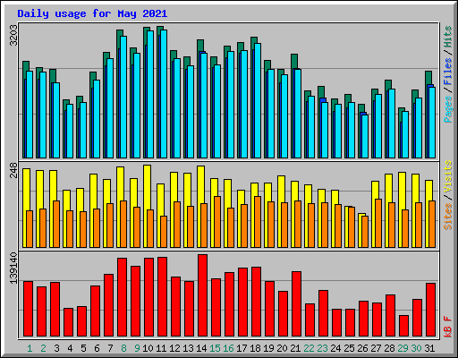 Daily usage for May 2021