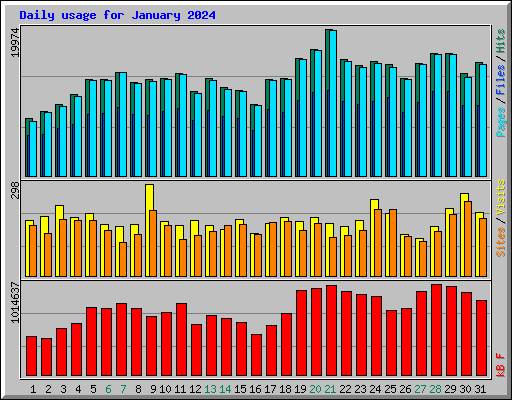 Daily usage for January 2024