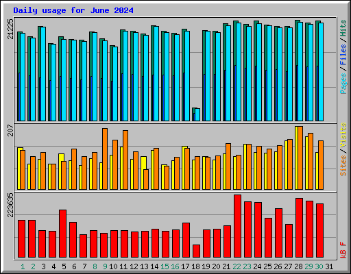 Daily usage for June 2024