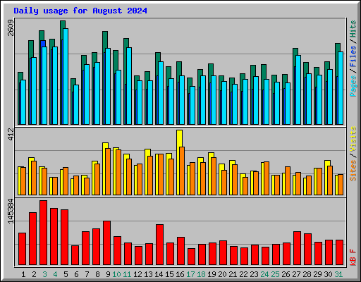Daily usage for August 2024