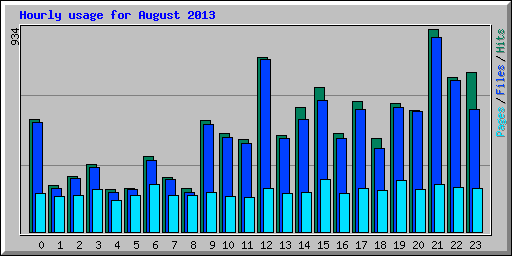 Hourly usage for August 2013