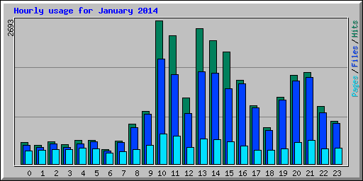 Hourly usage for January 2014