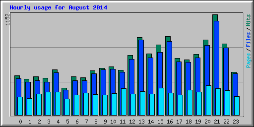 Hourly usage for August 2014