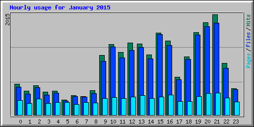 Hourly usage for January 2015