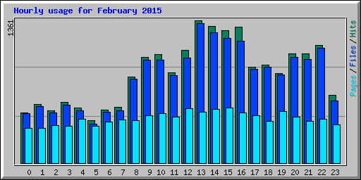 Hourly usage for February 2015