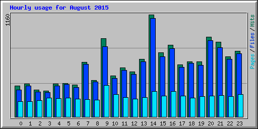 Hourly usage for August 2015