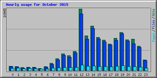 Hourly usage for October 2015