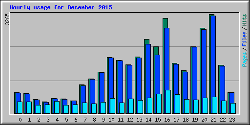 Hourly usage for December 2015