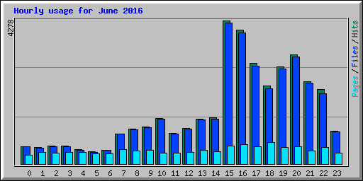 Hourly usage for June 2016