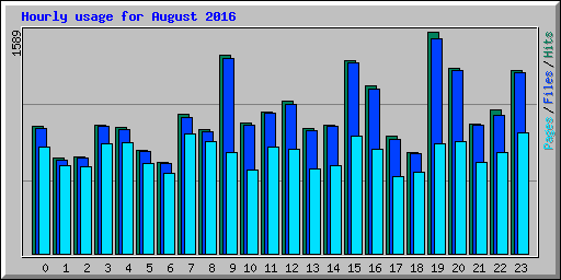 Hourly usage for August 2016