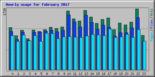 Hourly usage for February 2017