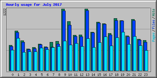 Hourly usage for July 2017