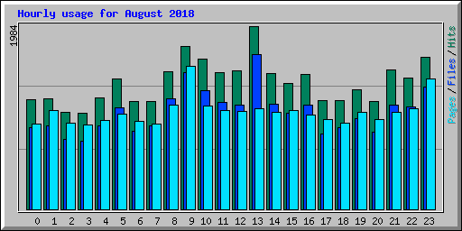 Hourly usage for August 2018