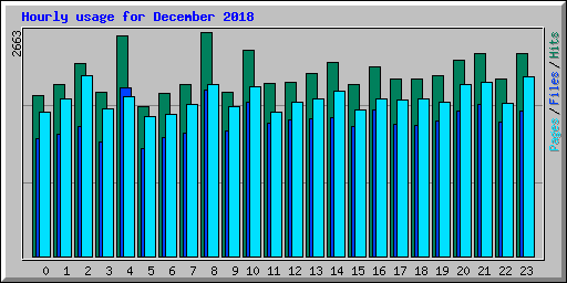 Hourly usage for December 2018