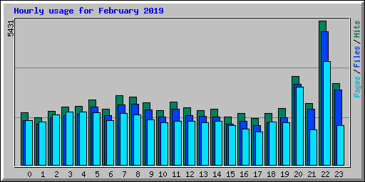 Hourly usage for February 2019