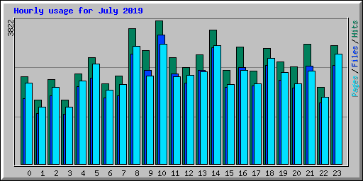 Hourly usage for July 2019