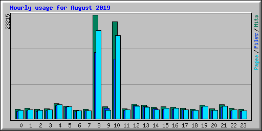 Hourly usage for August 2019