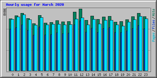 Hourly usage for March 2020