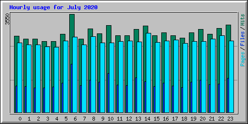 Hourly usage for July 2020