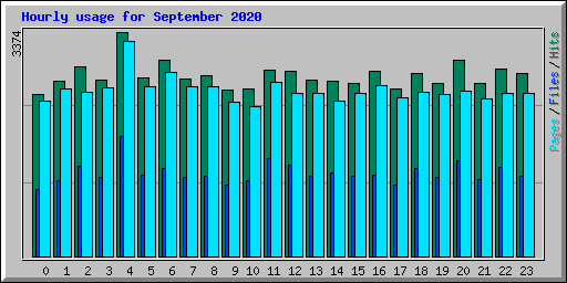 Hourly usage for September 2020