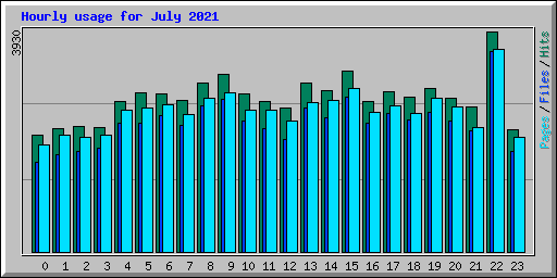 Hourly usage for July 2021