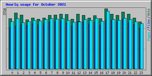 Hourly usage for October 2021