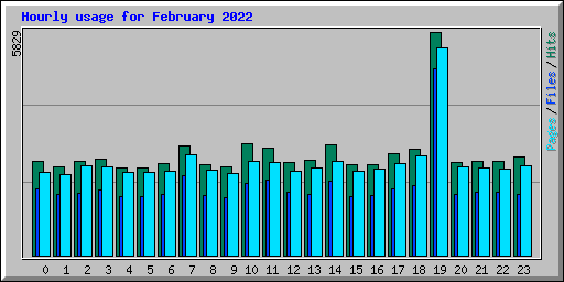 Hourly usage for February 2022