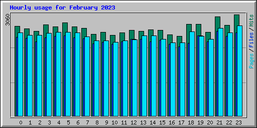 Hourly usage for February 2023