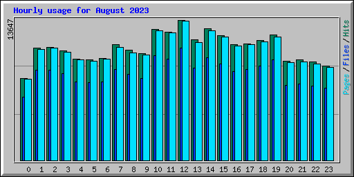 Hourly usage for August 2023